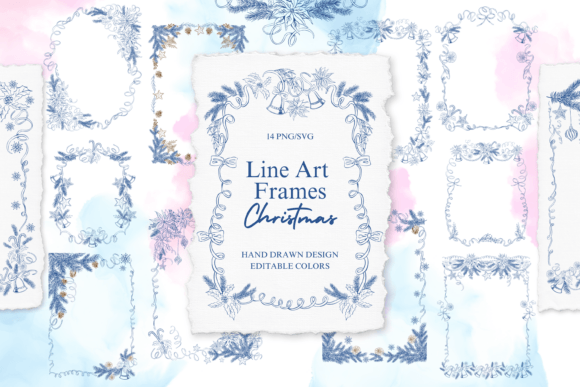 Blue Chinoiserie Christmas SVG Frames Review