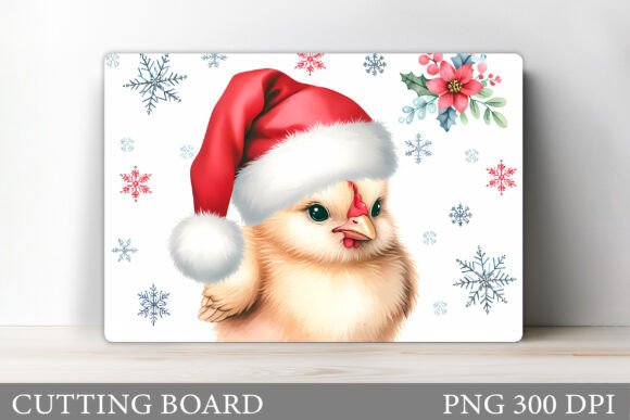 Christmas Chicken Cutting Board Design & Illustrations
