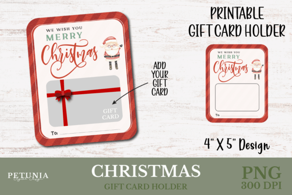 Christmas Gift Card Holder PNG for Crafts