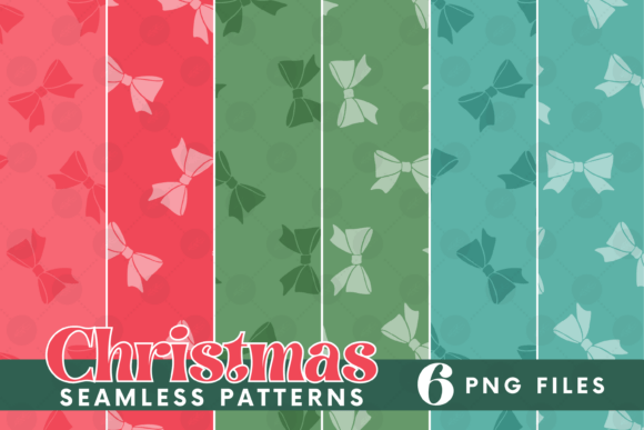 Christmas Pattern Bundle Coquette Bow Illustrations