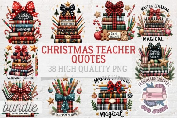 Christmas Teacher Quote Bundle 38 PNG Review
