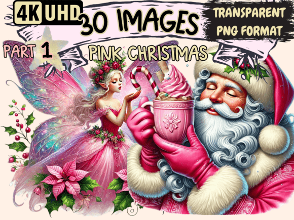 Pink Christmas Clipart P1: Illustrations Review