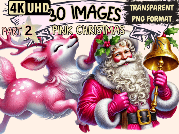 Pink Christmas Clipart P2: A Crafter’s Review of Festive Illustrations