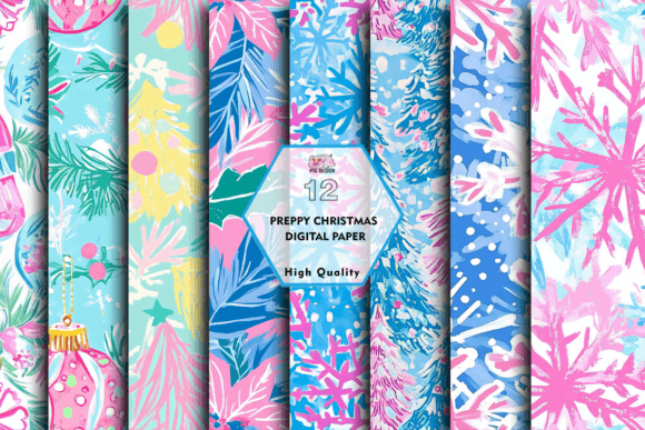 Preppy Christmas Clipart: Festive Illustrations