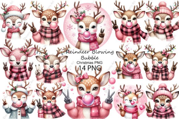 Reindeer Christmas Blowing Bubble PNG Review
