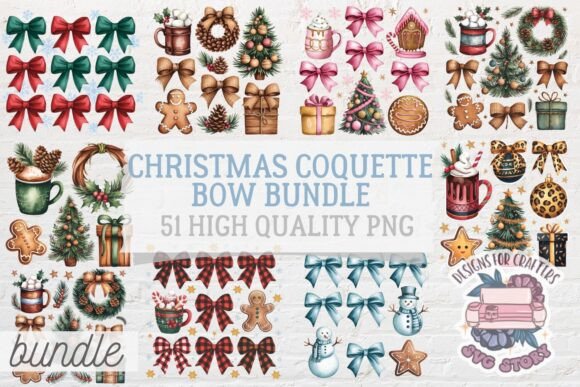 Review: Christmas Coquette Bow Bundle 51 PNG Illustrations