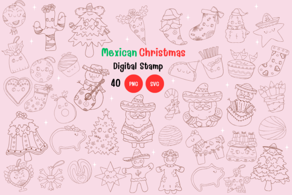 Review: Mexican Christmas Doodle Digital Stamp