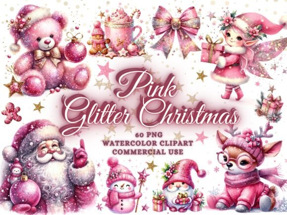 Reviewing Glitter Pink Christmas Illustrations