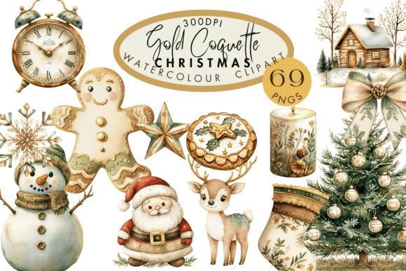 Reviewing Gold Coquette Christmas Clipart for Embroidery
