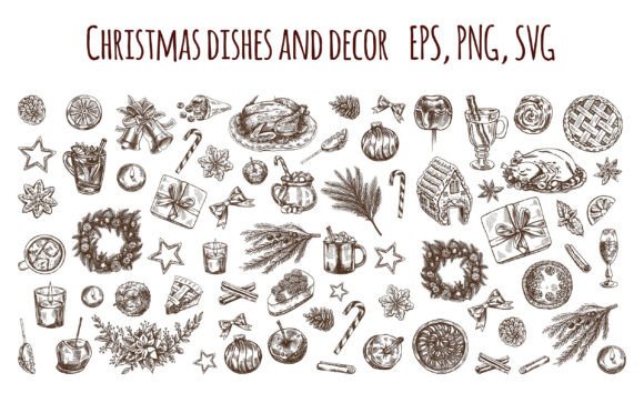 Reviewing Hand-drawn Christmas Food Illustrations