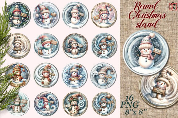 Snowmen Coasters: Festive Illustrations
