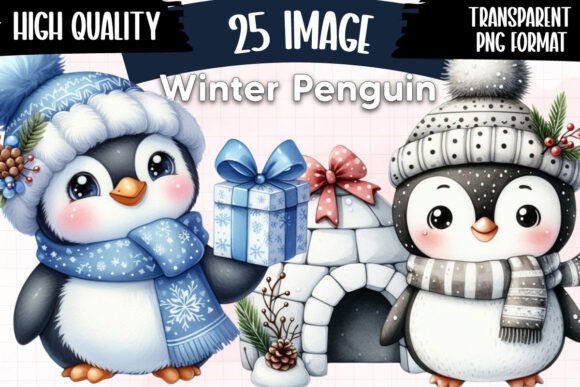 Winter Penguin Christmas Penguin Illustrations Review